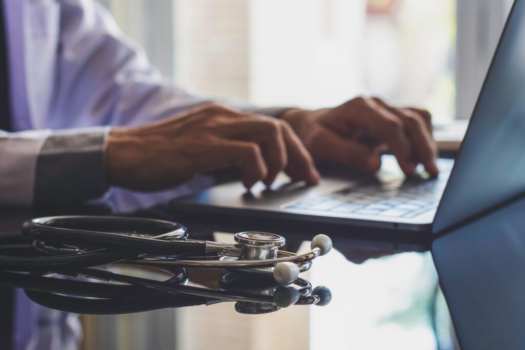 Missouri Medical Marijuana doctor signing into a telehealth call